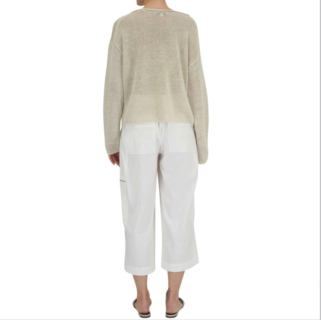 Vince Low-Rise Cropped Parachute Pant Off White Sz 2
