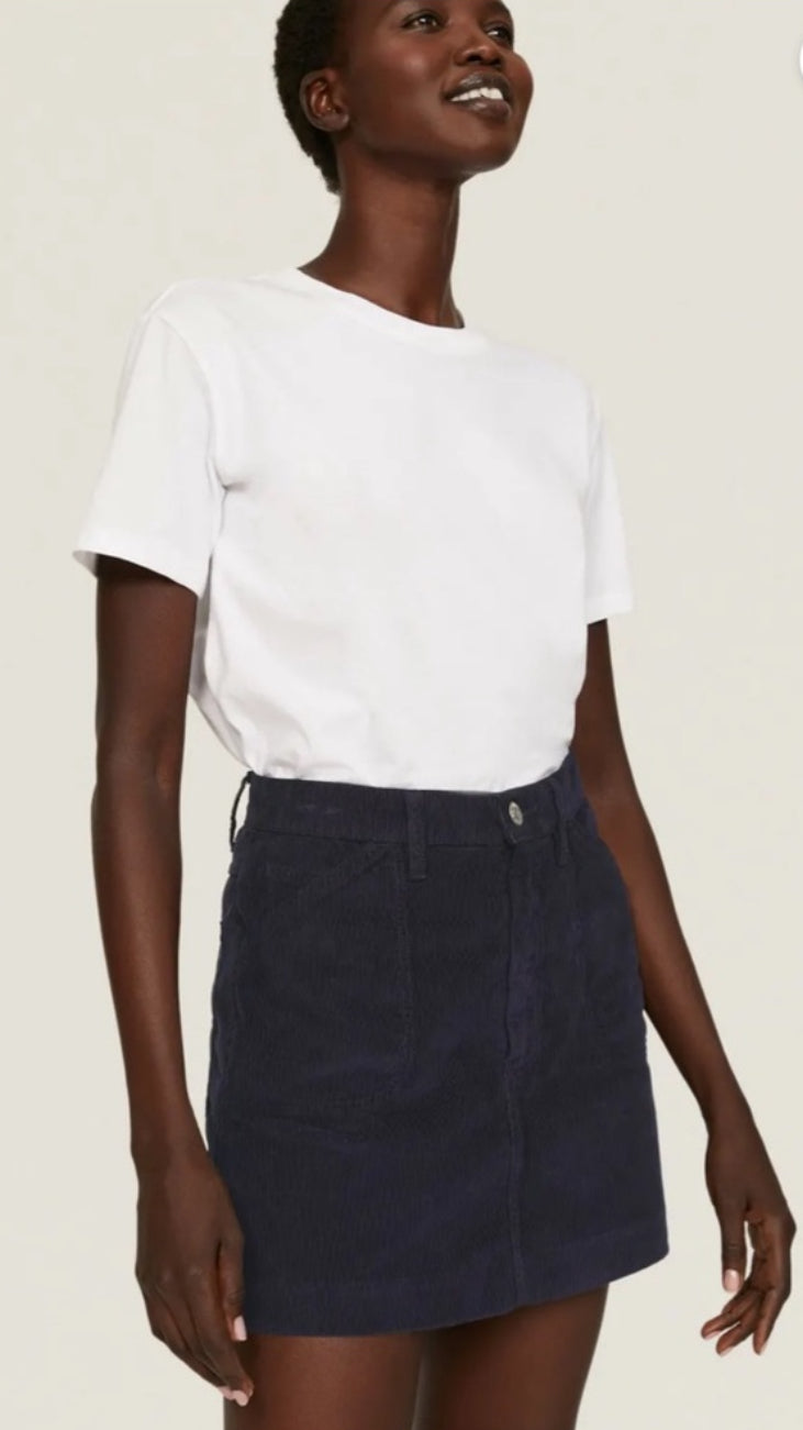 Re/Done Navy 70’s Pocket Mini Corduroy Skirt Size 26