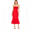 Cinq a Sept Mazzy Strapless Trumpet Midi Dress Red sz 4