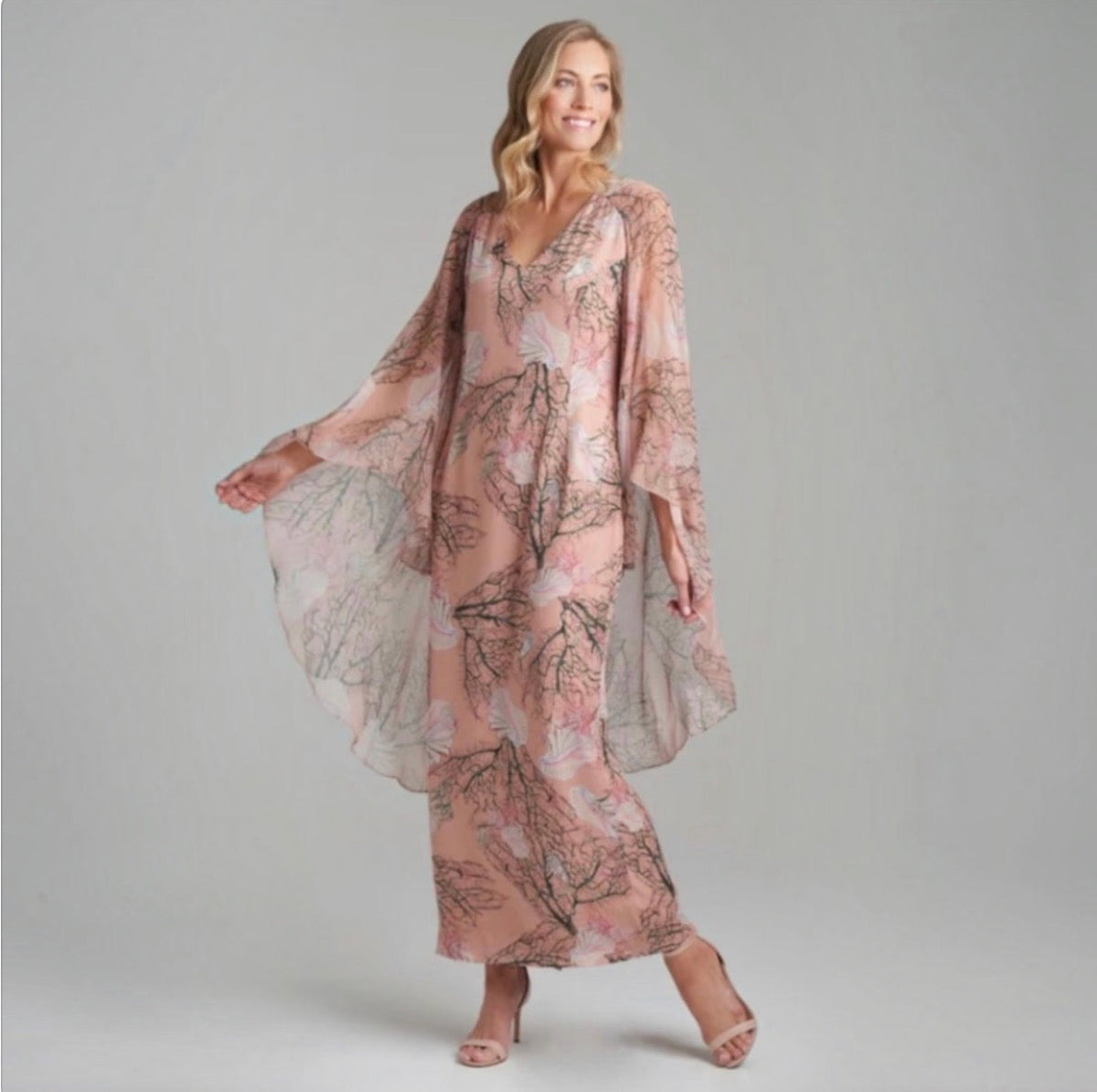 Ala von Auersperg Angelina Silk Maxi Dress in Runaway Beach Sz 6