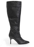 All Saints Women's Nori Shimmer Knee High Boots Leather Black Sz 37 $429