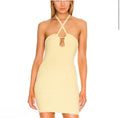 For Love & Lemons Mona Mini Yellow Halter Dress Sz Small $153