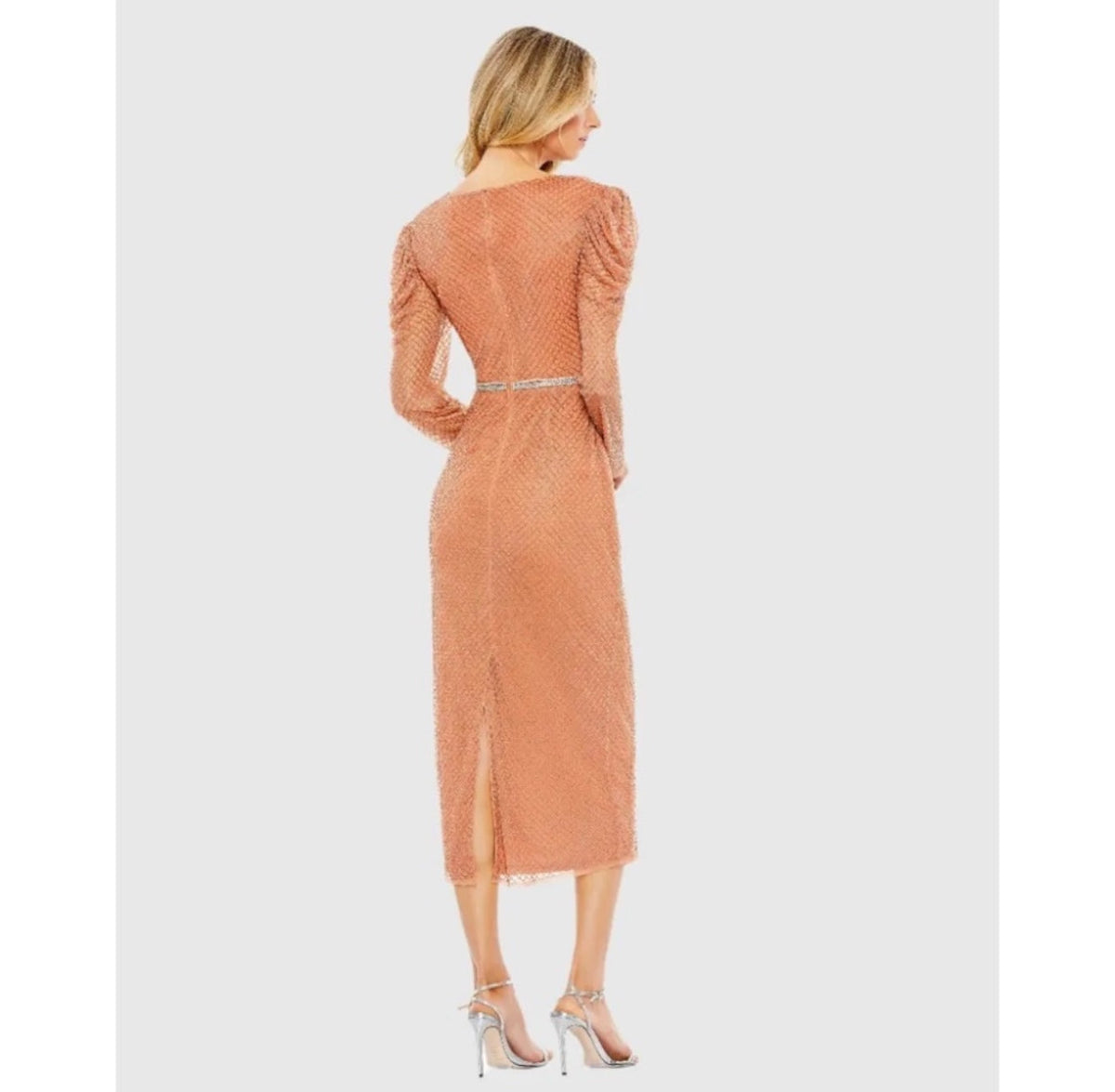 Mac Duggal
Beaded Wrap Over Puff
Sleeve Dress 93674 Copper