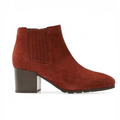 Aquatalia Charlotte Chelsea Suede Leather Waterproof Boots Booties in Rust Sz 7