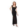 Elliatt Capra Mesh Maxi Dress in Black