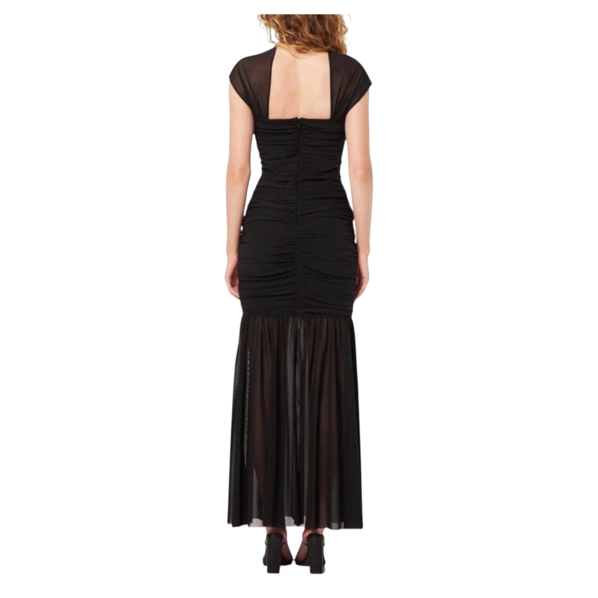 Elliatt Capra Mesh Maxi Dress in Black