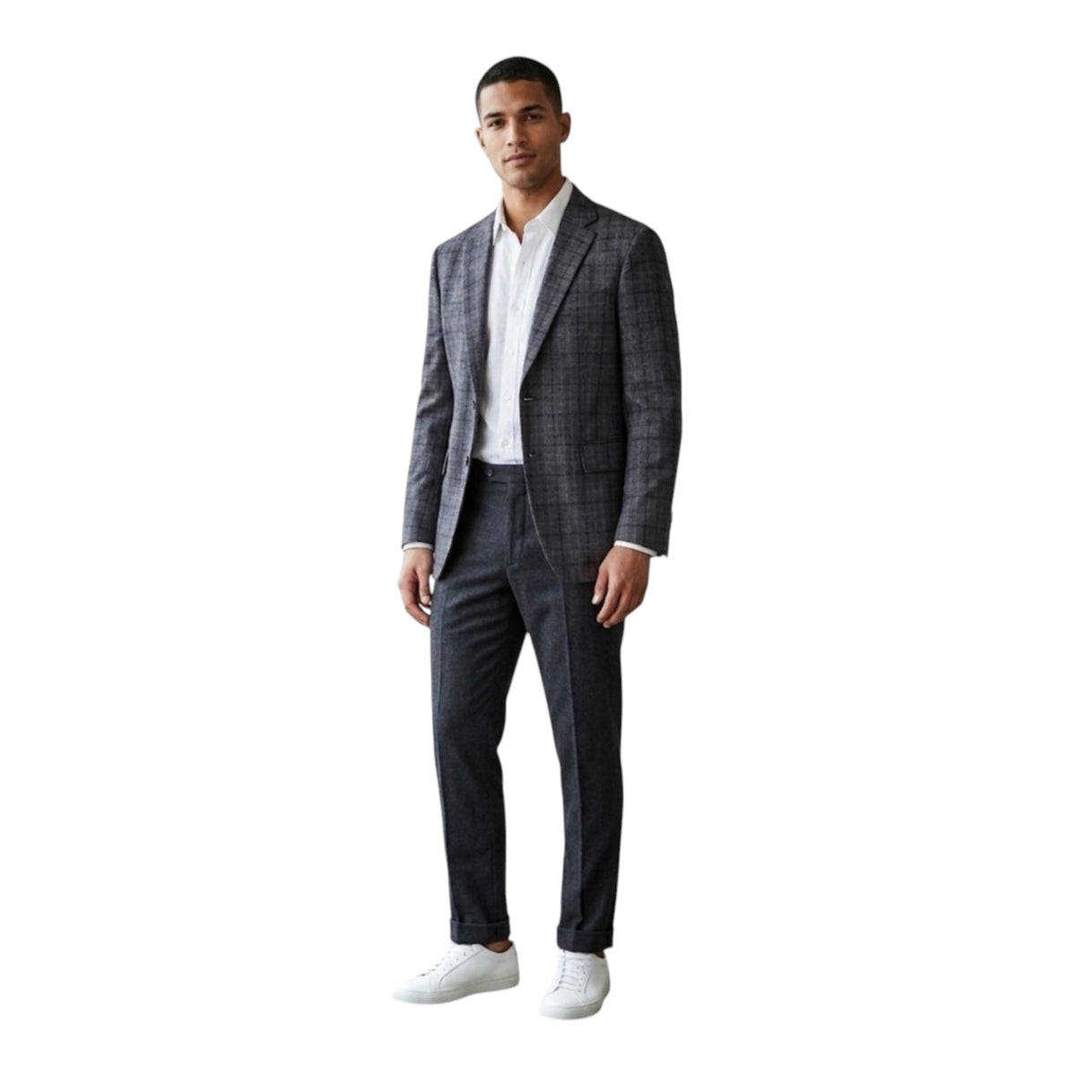 Todd Snyder Sutton Fit Sport Coat 36S Charcoal Black Plaid 100% Wool