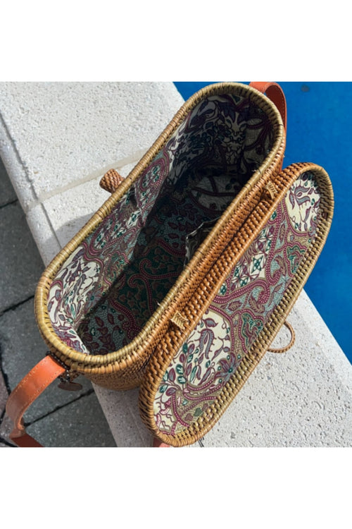 ATA Vine Crossbody Woven Tote Flat Top