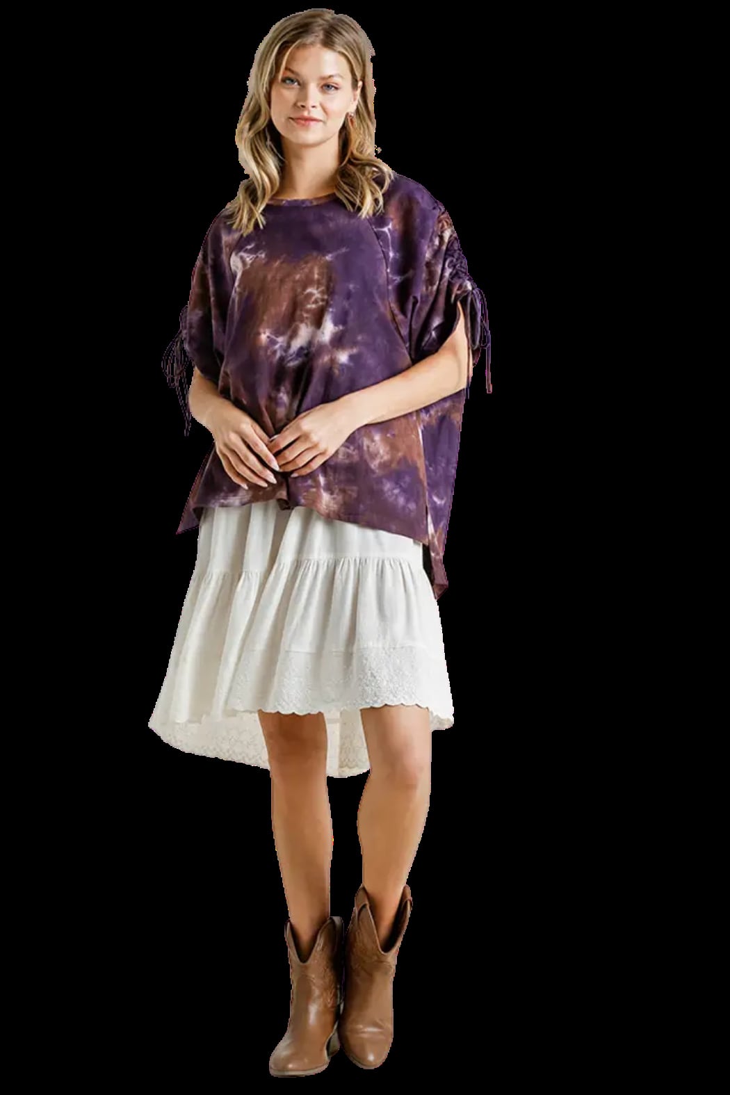 Cinch Sleeve Tie Dye Top