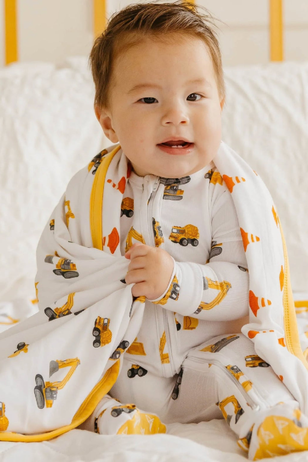 Construction Trucks Baby Blanket
