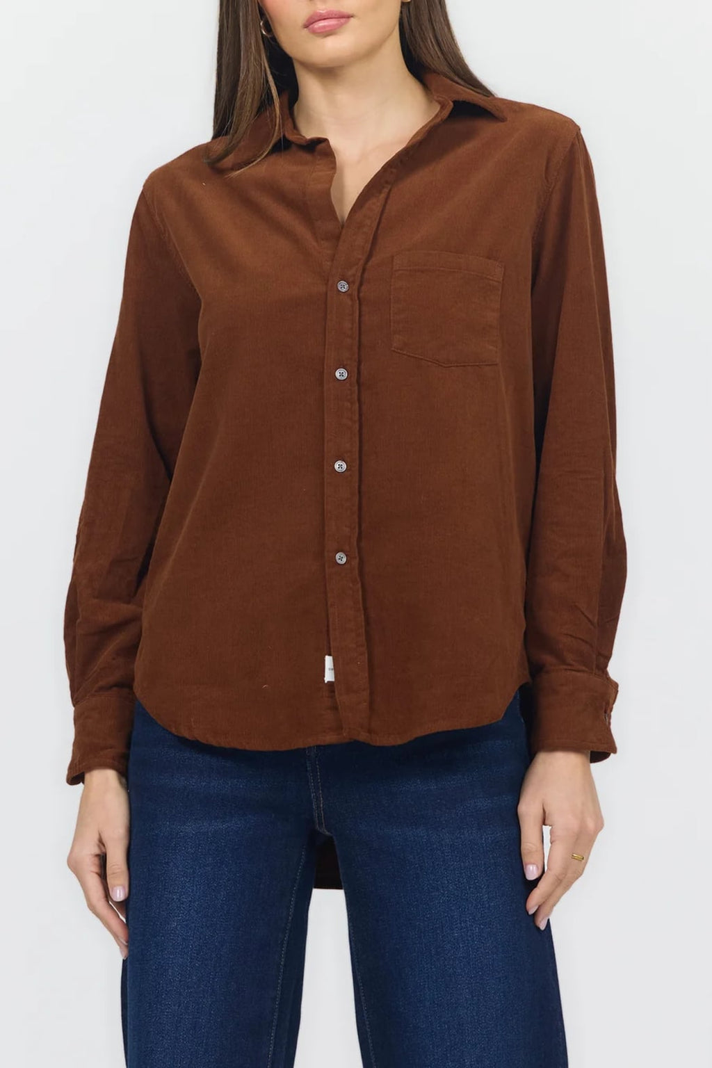 Dear John Galina Button Up Long Sleeve Top | Cappuccino