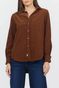 Dear John Galina Button Up Long Sleeve Top | Cappuccino
