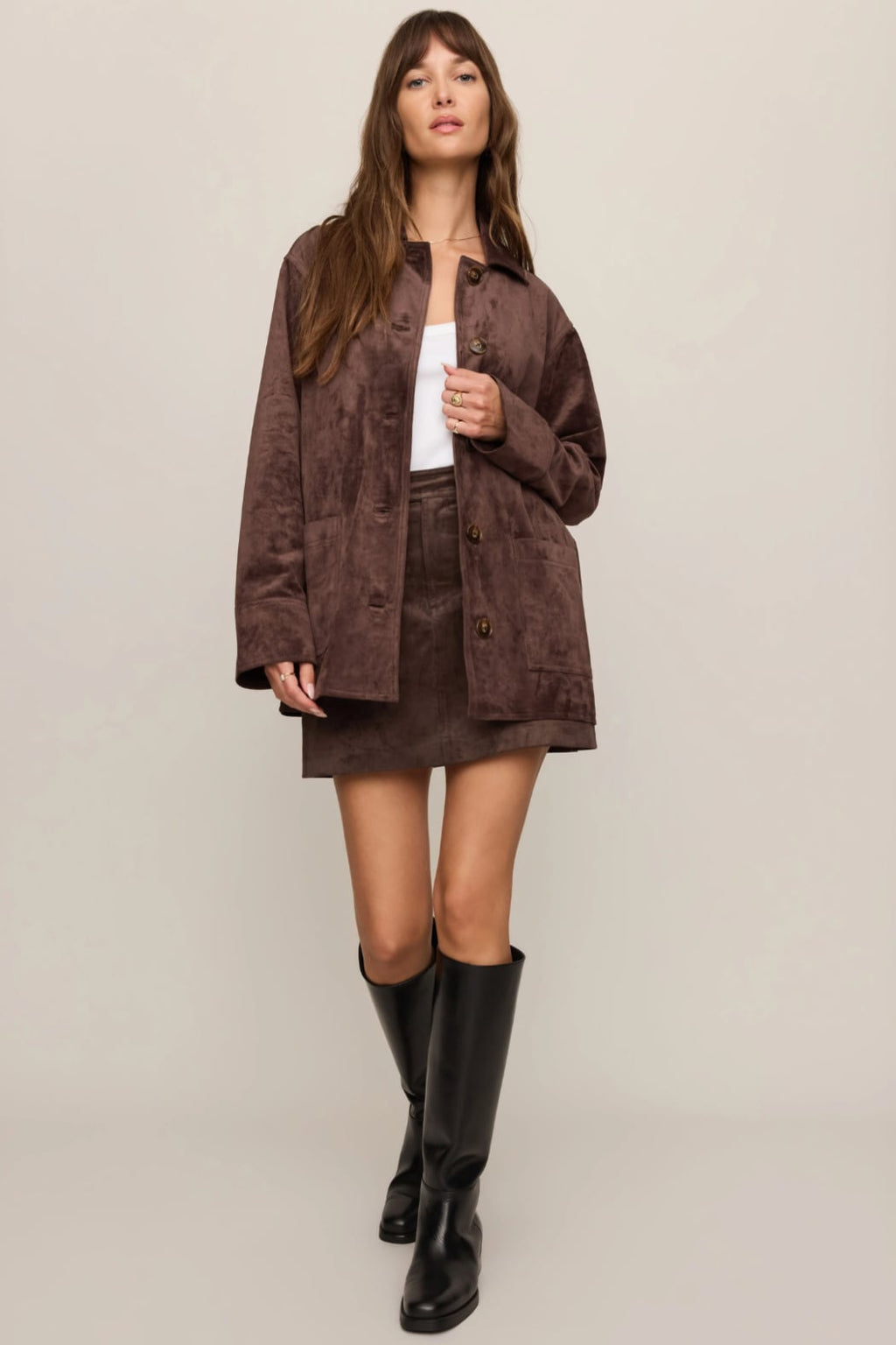 Decker Faux Suede Chore Coat