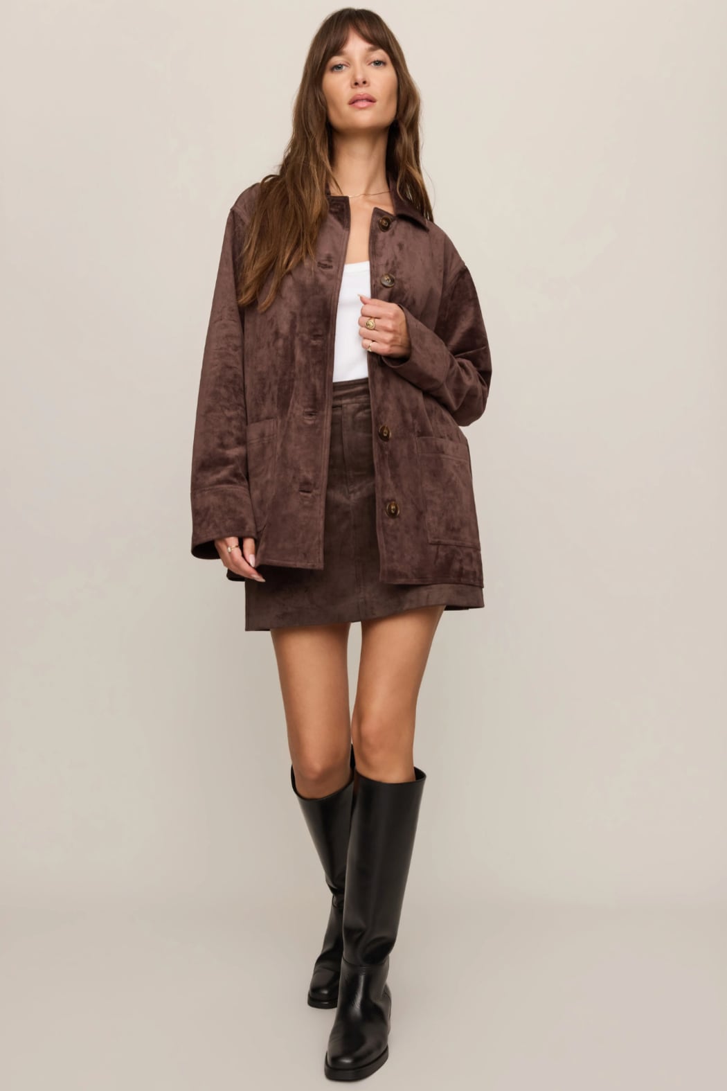 Decker Faux Suede Chore Coat