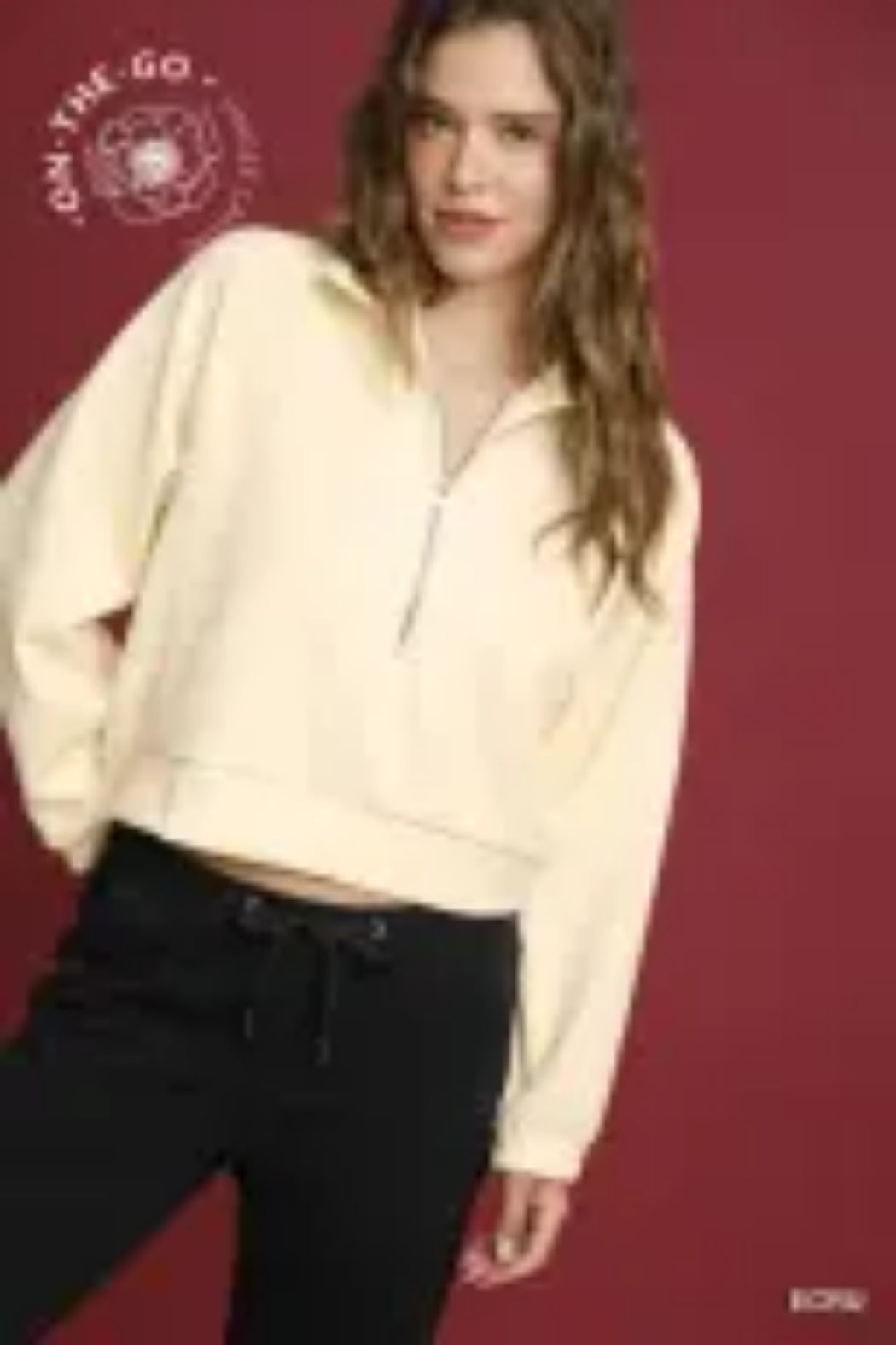 Half Zip Crop Pullover