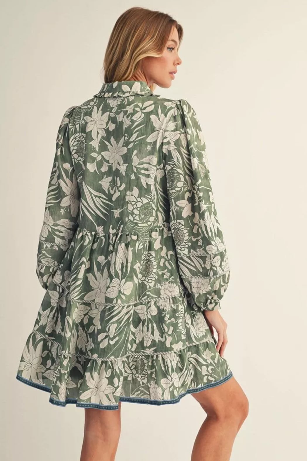 Dress, Green Floral