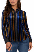 Long Sleeve Fitted Button Front Shirt