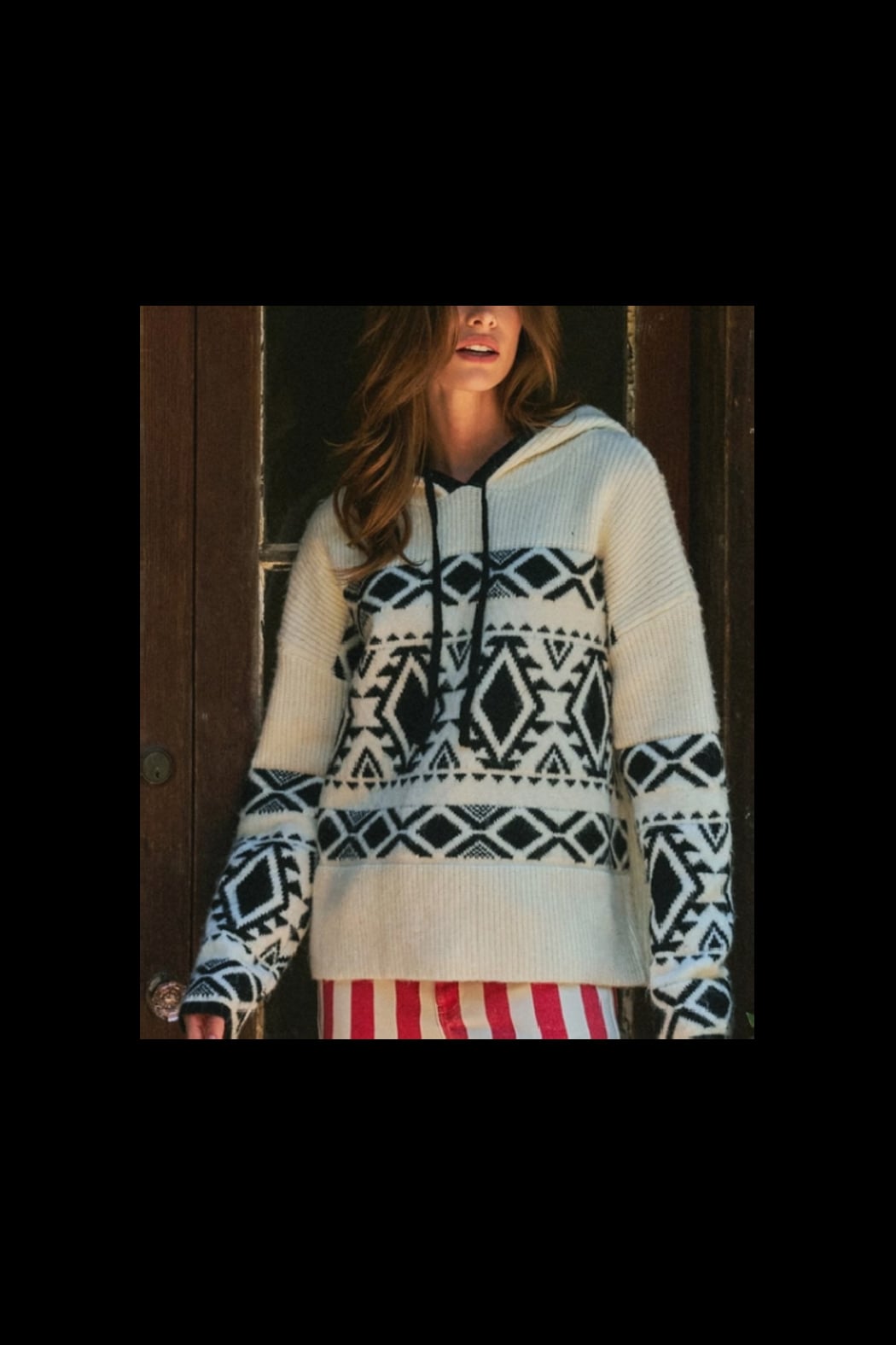 Nordic Fair Isle Hooded Knit Sweater