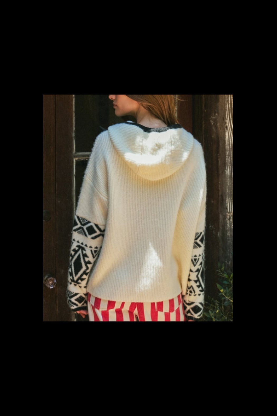 Nordic Fair Isle Hooded Knit Sweater