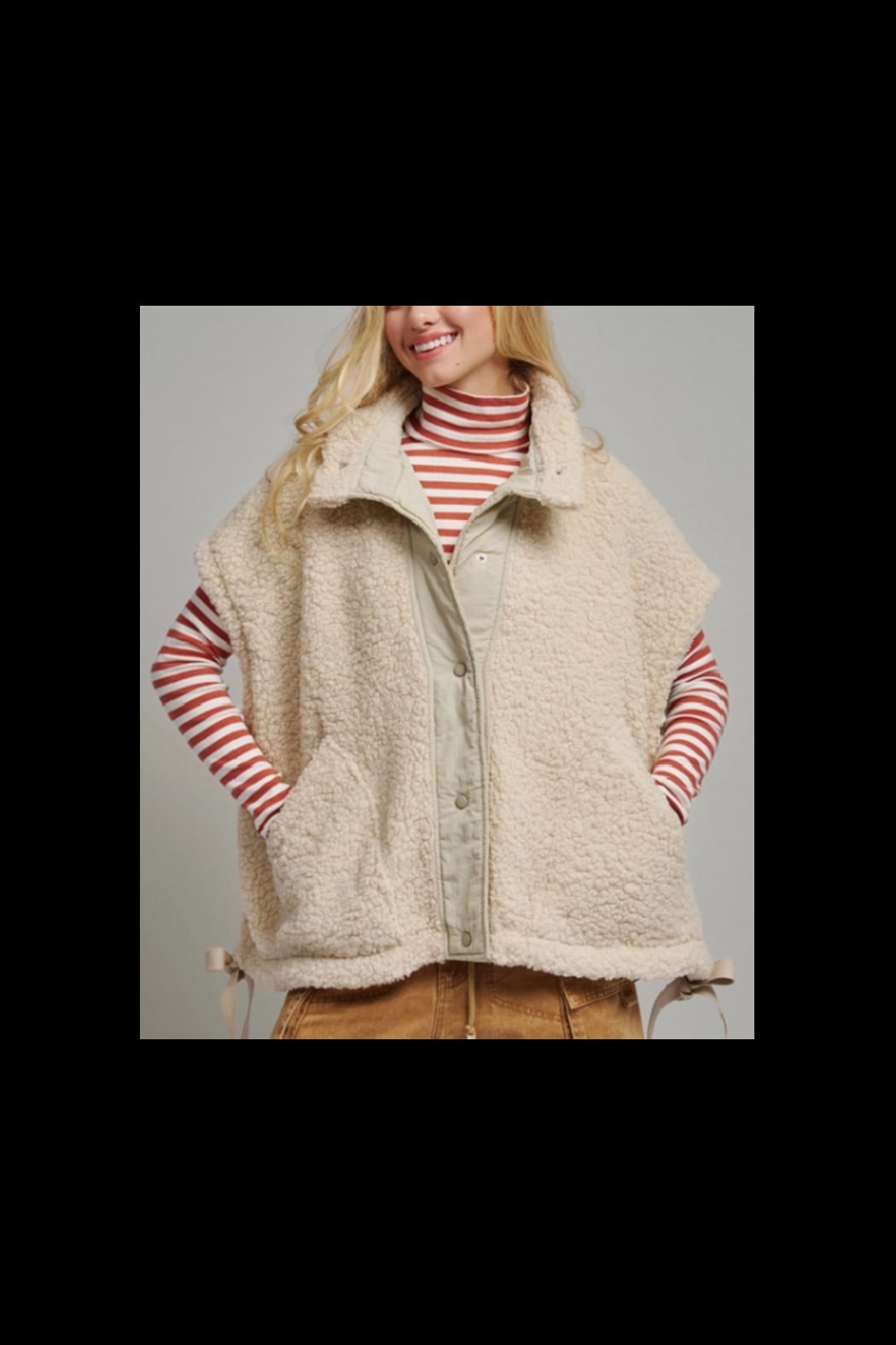 Oversized Sherpa Fleece Boho Western Layering Vest