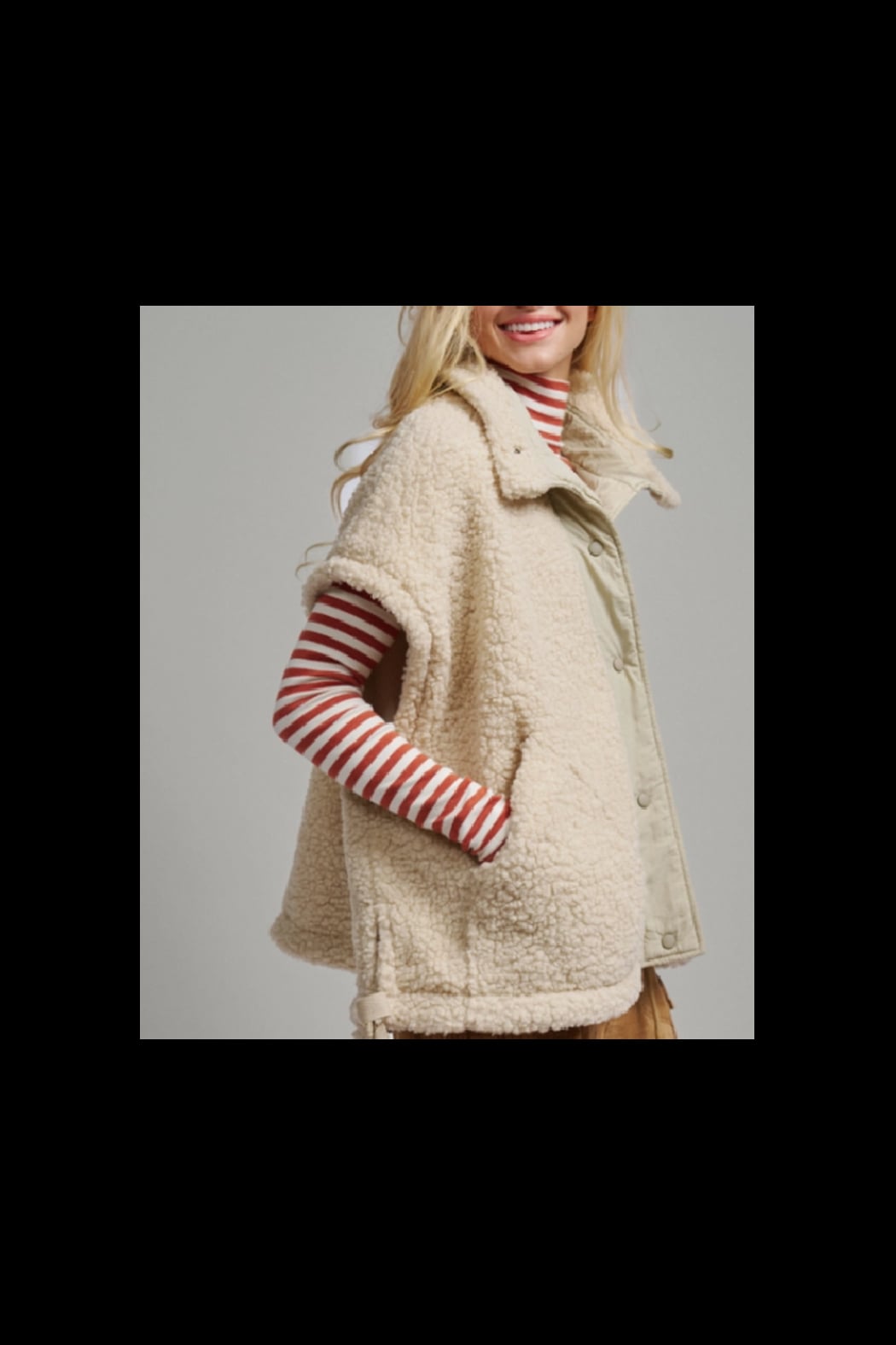 Oversized Sherpa Fleece Boho Western Layering Vest