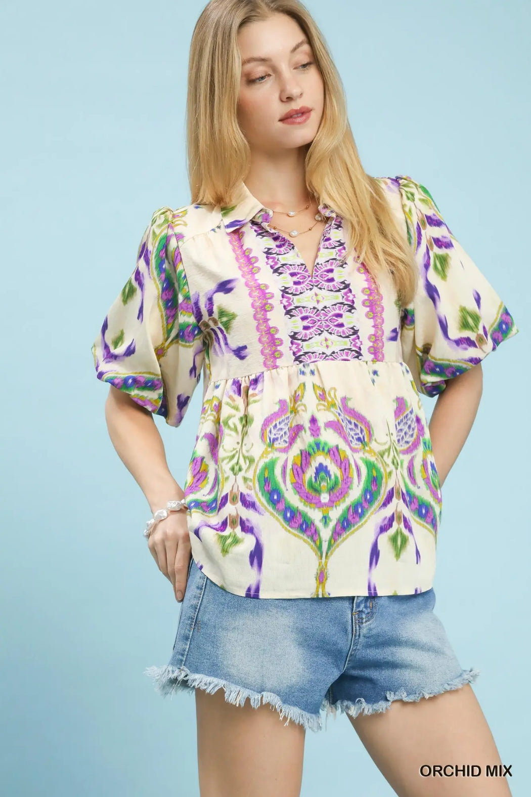 Puff Sleeve Boho Blouse