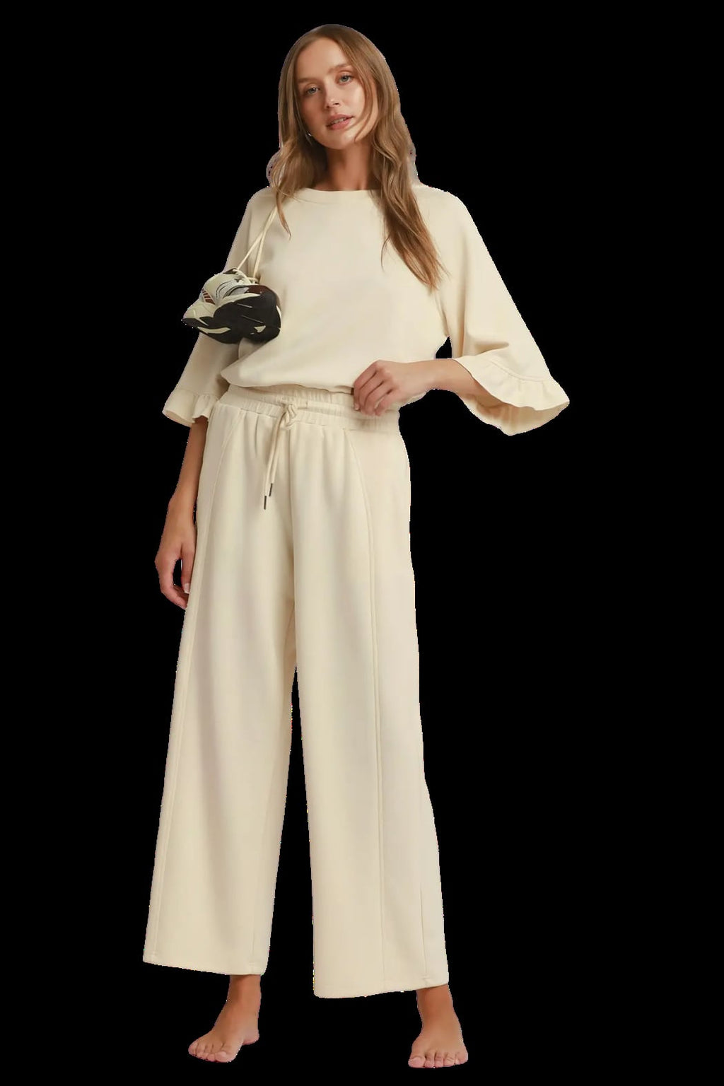 Ruffled Raglan Sleeve Blouse