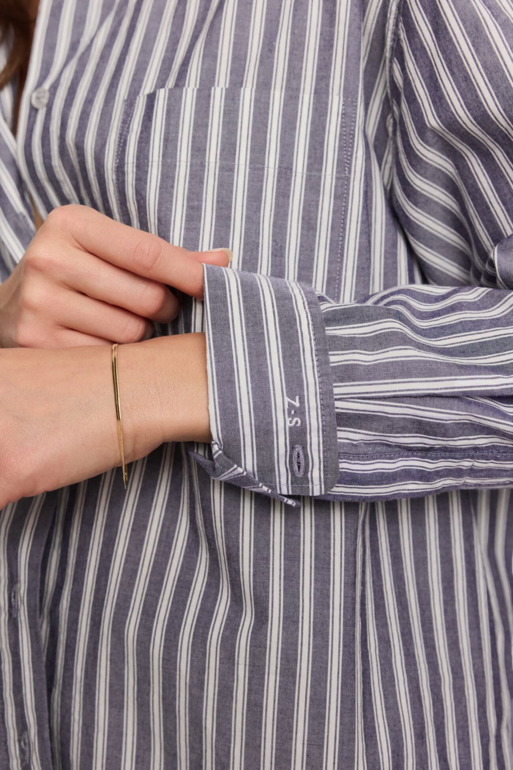 The Gallery Striped Button Up — Oxford Blue