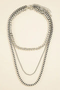 Triple Layer Mixed Chain Necklace